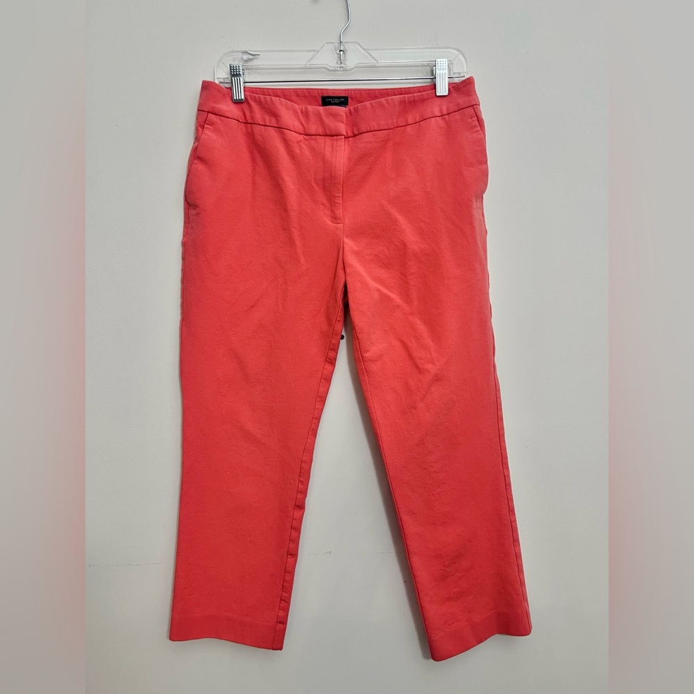 Ann Taylor Signature Stretch  Coral Pink Dress Pants 10